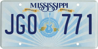 MS license plate JGO771