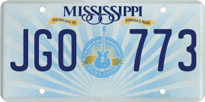 MS license plate JGO773