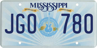 MS license plate JGO780