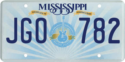 MS license plate JGO782