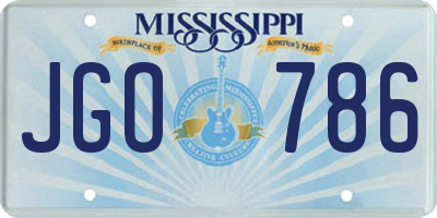 MS license plate JGO786