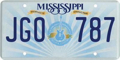 MS license plate JGO787