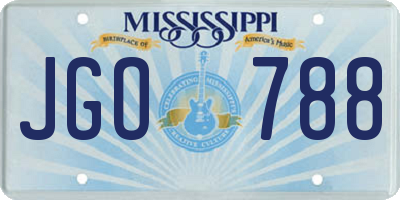 MS license plate JGO788