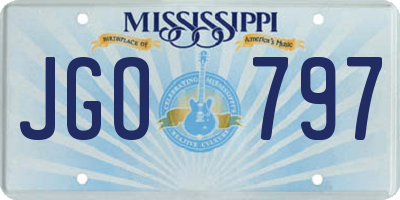 MS license plate JGO797