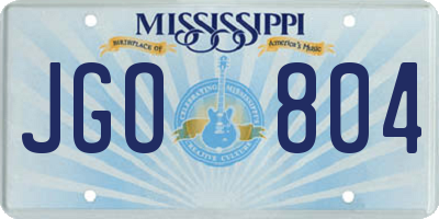 MS license plate JGO804
