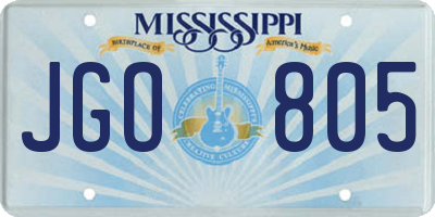 MS license plate JGO805