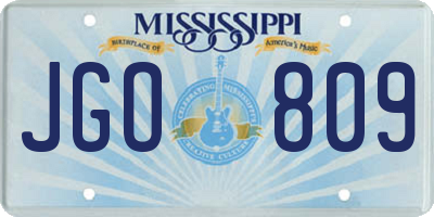 MS license plate JGO809