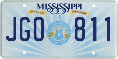 MS license plate JGO811