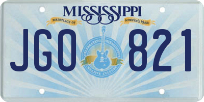 MS license plate JGO821