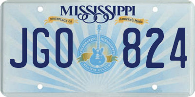 MS license plate JGO824