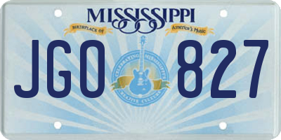 MS license plate JGO827