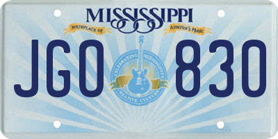 MS license plate JGO830