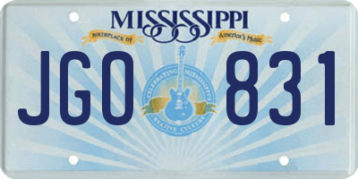 MS license plate JGO831