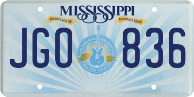 MS license plate JGO836
