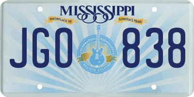 MS license plate JGO838