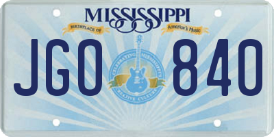 MS license plate JGO840