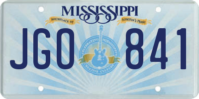 MS license plate JGO841