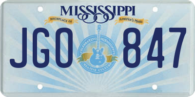MS license plate JGO847