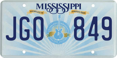 MS license plate JGO849