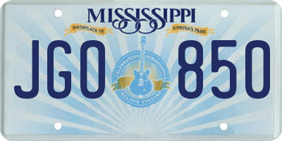 MS license plate JGO850