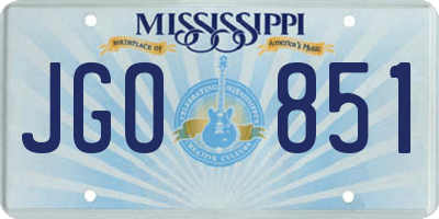MS license plate JGO851