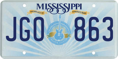 MS license plate JGO863