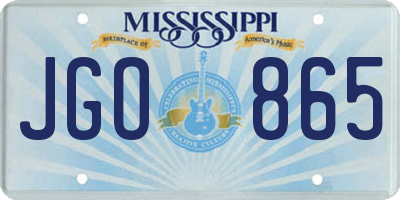 MS license plate JGO865