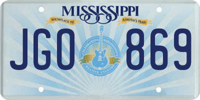 MS license plate JGO869