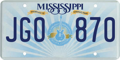 MS license plate JGO870