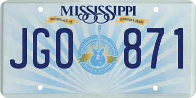 MS license plate JGO871