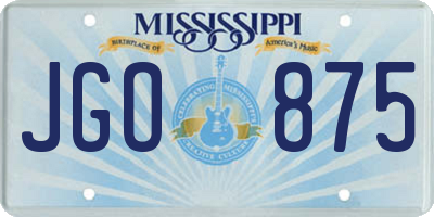 MS license plate JGO875