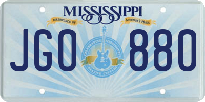 MS license plate JGO880