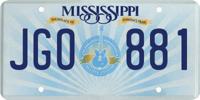 MS license plate JGO881