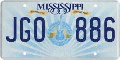 MS license plate JGO886