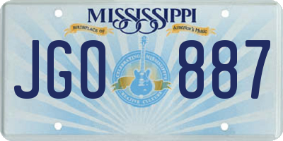 MS license plate JGO887