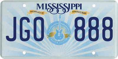 MS license plate JGO888