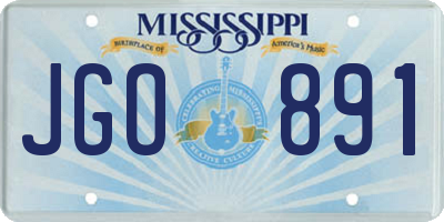 MS license plate JGO891