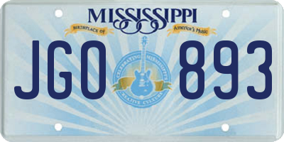 MS license plate JGO893