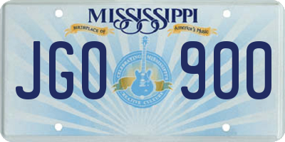 MS license plate JGO900