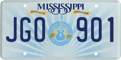 MS license plate JGO901