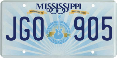 MS license plate JGO905