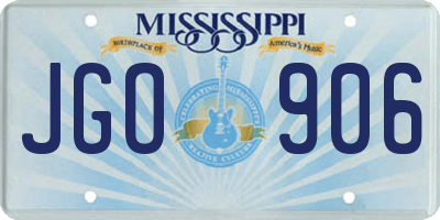 MS license plate JGO906