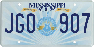 MS license plate JGO907