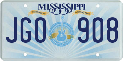 MS license plate JGO908