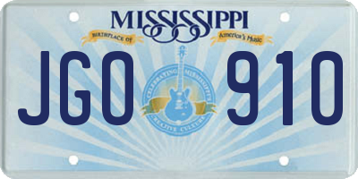 MS license plate JGO910