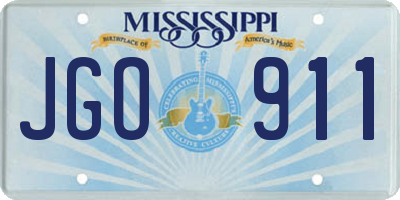 MS license plate JGO911
