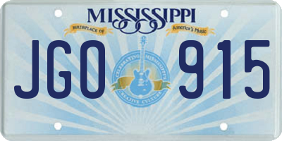 MS license plate JGO915