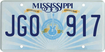 MS license plate JGO917
