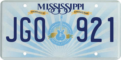 MS license plate JGO921