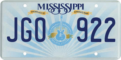 MS license plate JGO922